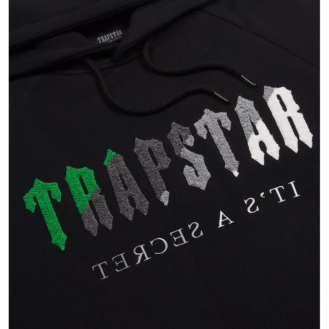 Trapstar Chenille Decoded Hooded Tracksuit - Black/Green Bee