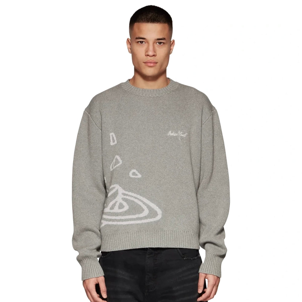 
                  
                    Broken Planet Heather Grey Planet Knit Sweatshirt
                  
                