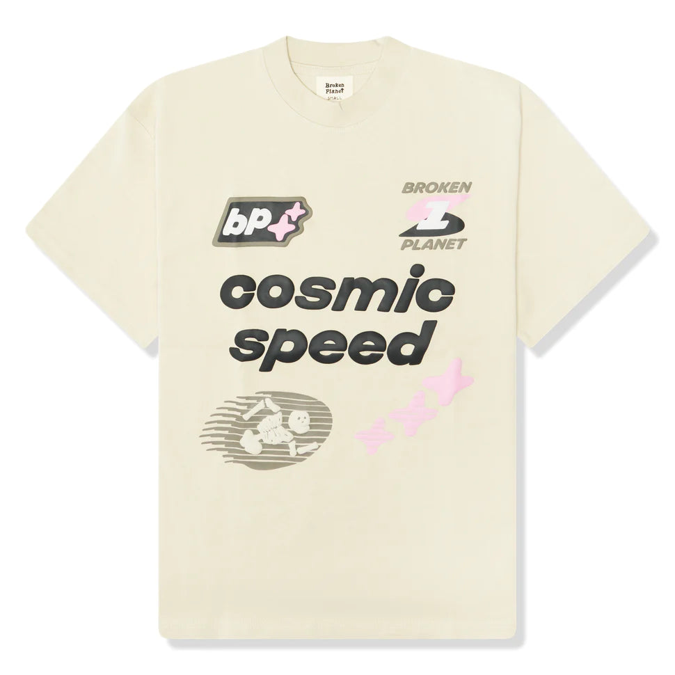 Broken Planet Market Cosmic Speed Bone White T-Shirt