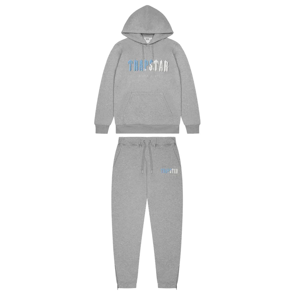 Trapstar Decoded Chenille Hooded Tracksuit - Grey Ice