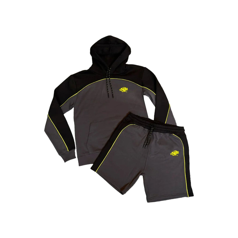 Syna World Pipe Hood and Short Set - Grey/Black/Yellow
