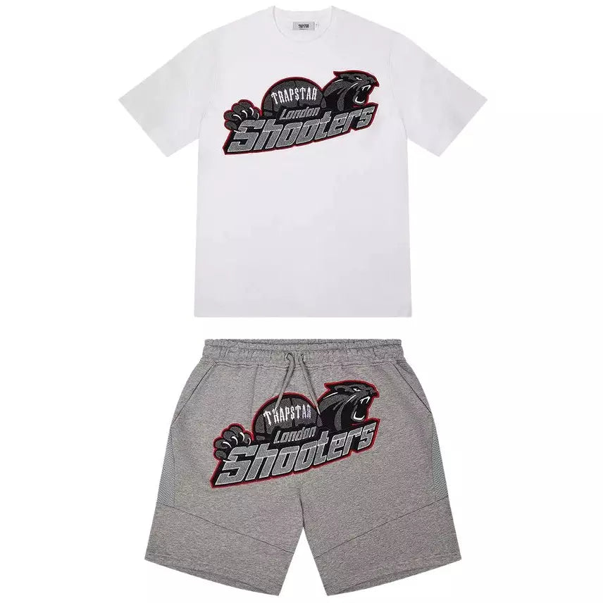 Trapstar Shooters Short Set 2023 - White / Grey / Red