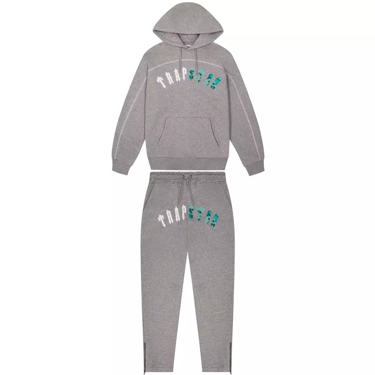 Trapstar Irongate Chenille Arch Hooded Tracksuit - Grey/ Sea Blue – Ice ...