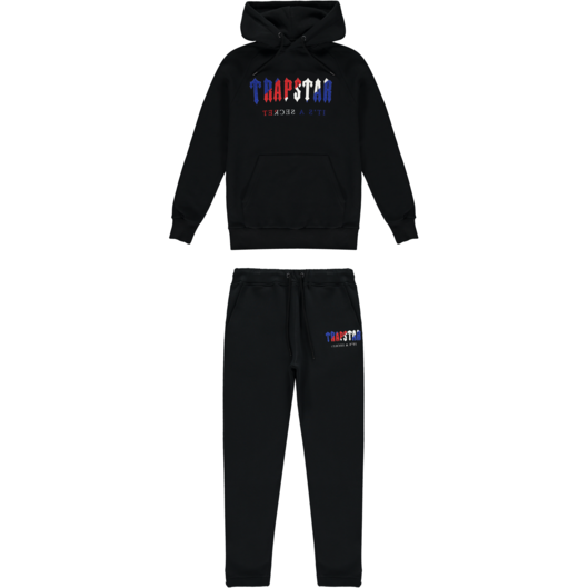 Trapstar Chenille Decoded Hooded Black Tracksuit Revolution Edition