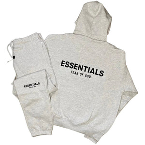 ESSENTIALS Pullover Hoodie in Light Heather Oatmeal