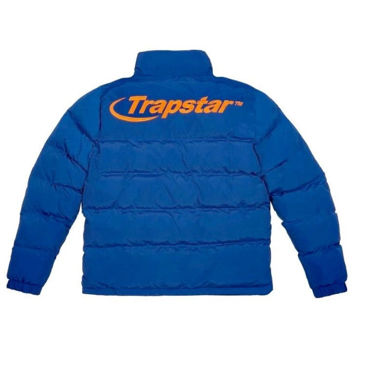 Trapstar Hyperdrive Puffer Jacket Royal Blue Orange