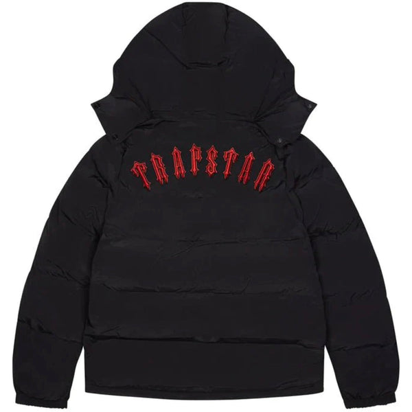 Trapstar Irongate Detachable Hooded Puffer Jacket Black/Infrared Men's -  FW22 - US
